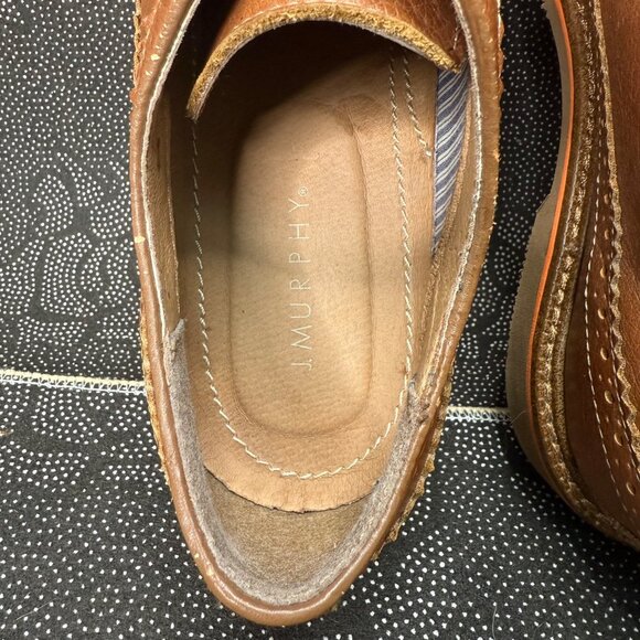 Johnston & Murphy Mens Tan Leather Wingtip Oxfords Size 10M - Picture 5 of 9